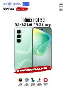 Infinix Hot 50 - 8GB RAM - 128GB Storage - PTA Approved - 12 Months Warranty - Green - The Original Bro Mobiles - TOB42